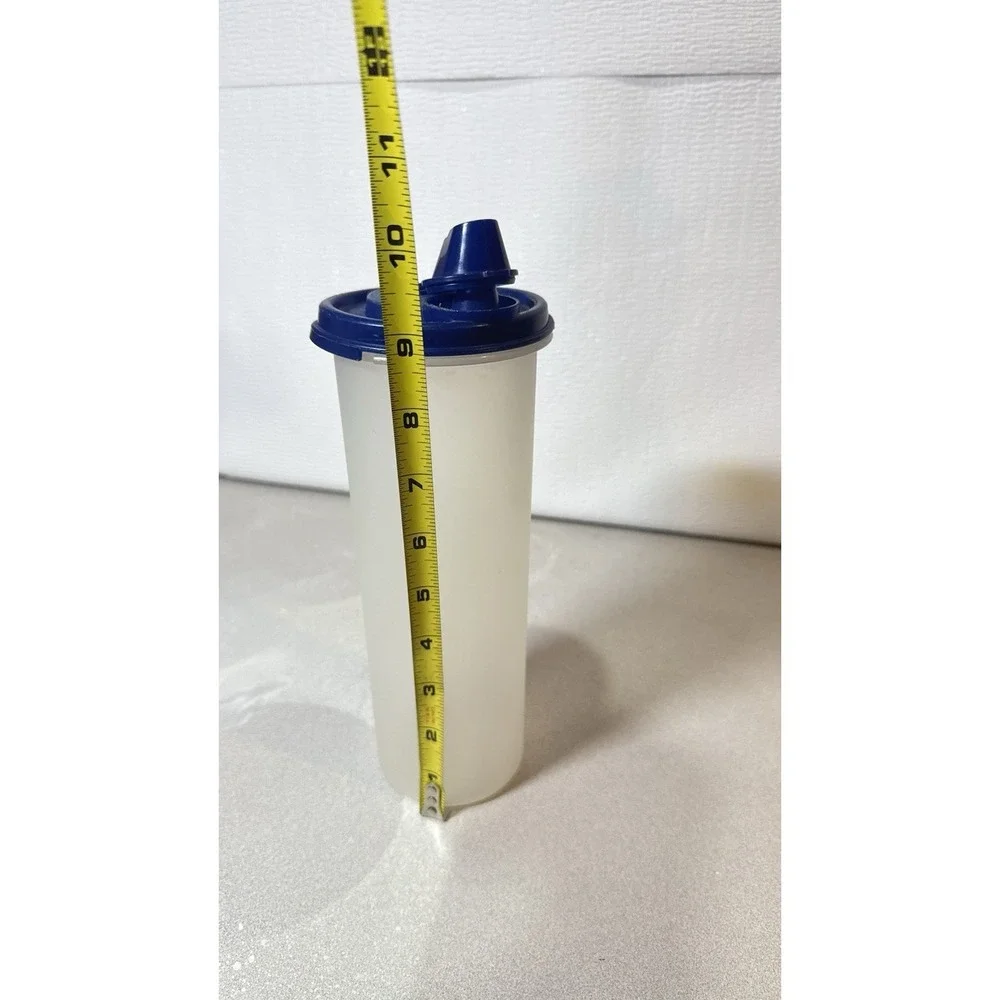 Tupperware Modular Mate Round Container #1291C-2 Dripless Seal‎ Blue Lid 30oz